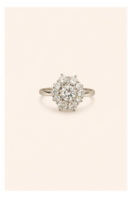 Bague fleur diamants