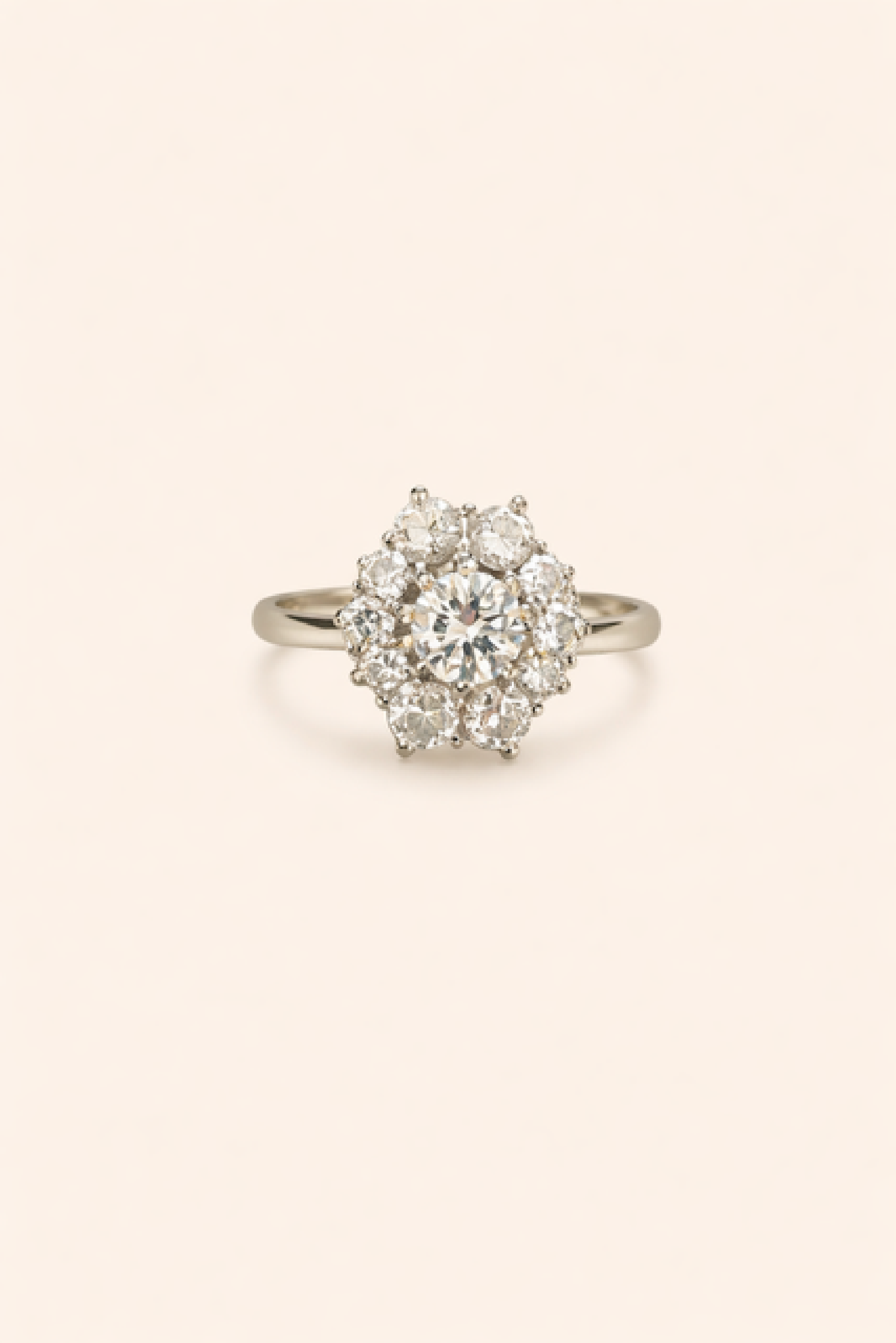 Bague fleur diamants