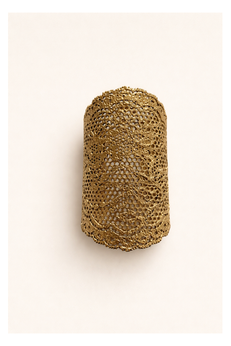 Manchette dentelle or