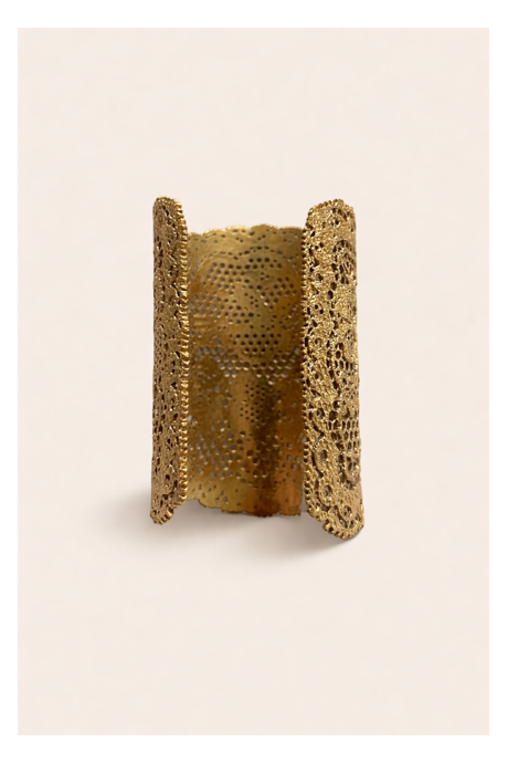 Manchette dentelle or