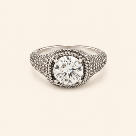 Bague solitaire 50's