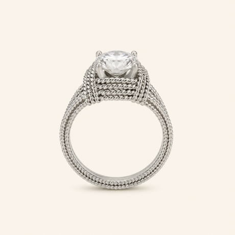 Bague solitaire 50's