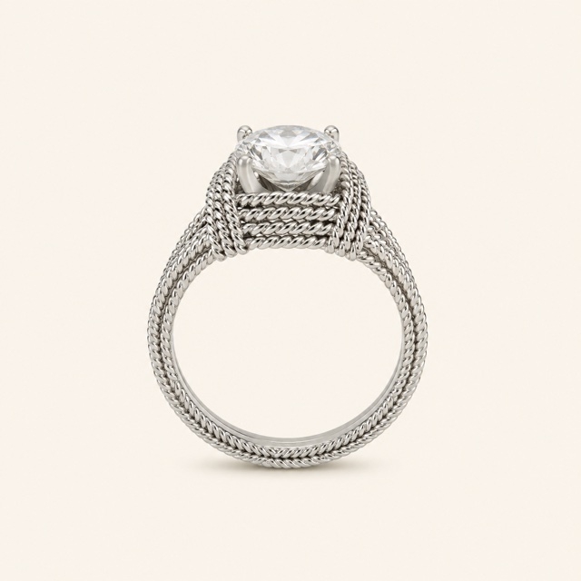 Bague solitaire 50's