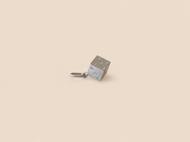 Pendentif mini chance or blanc et diamants