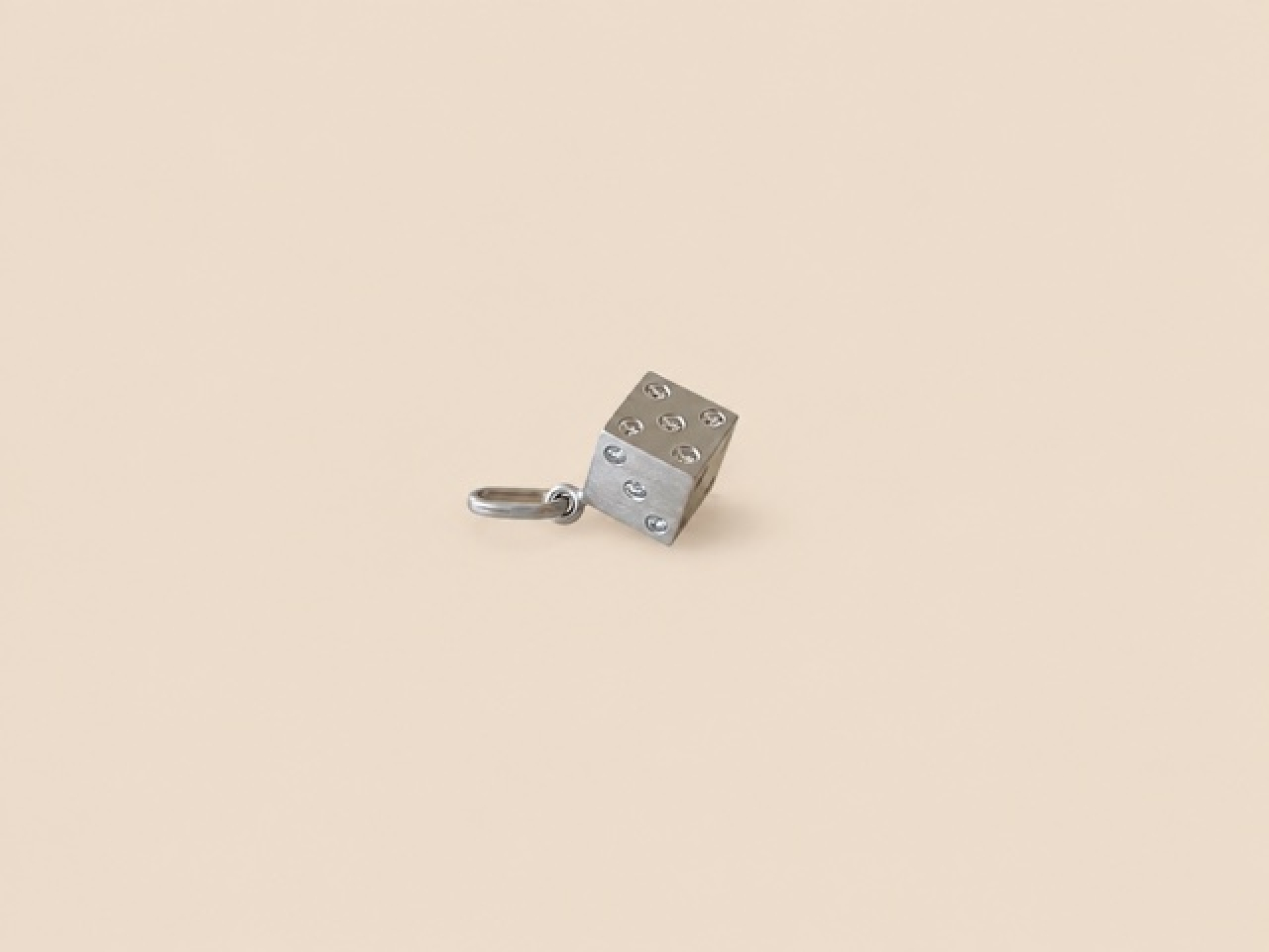 Pendentif mini chance or blanc et diamants