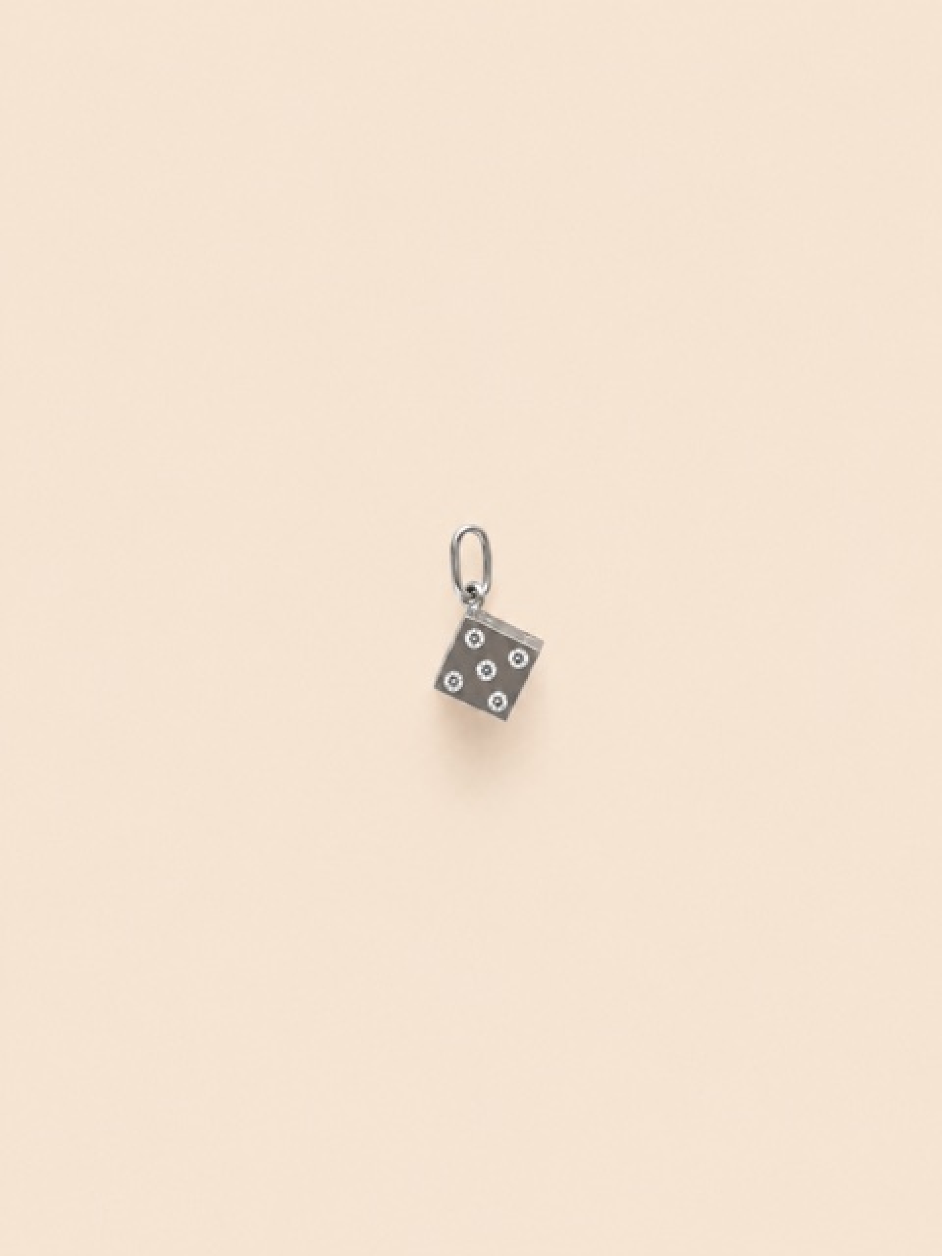 Pendentif mini chance or blanc et diamants
