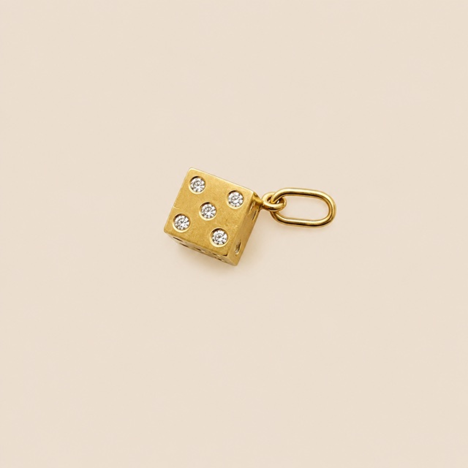 Pendentif mini chance or jaune et diamants