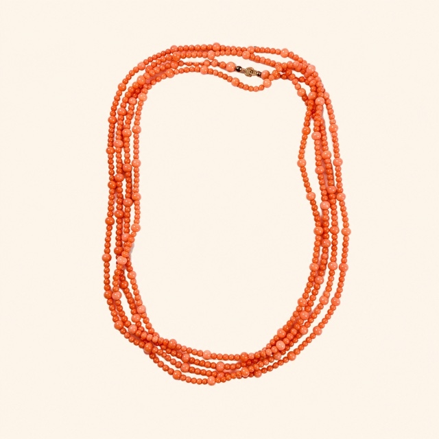 Sautoir perles corail