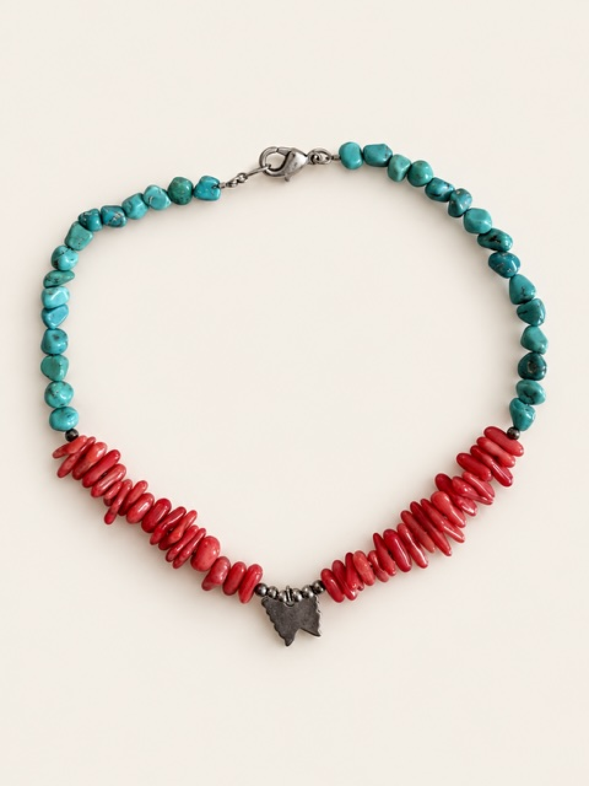Bracelet de cheville turquoise et corail