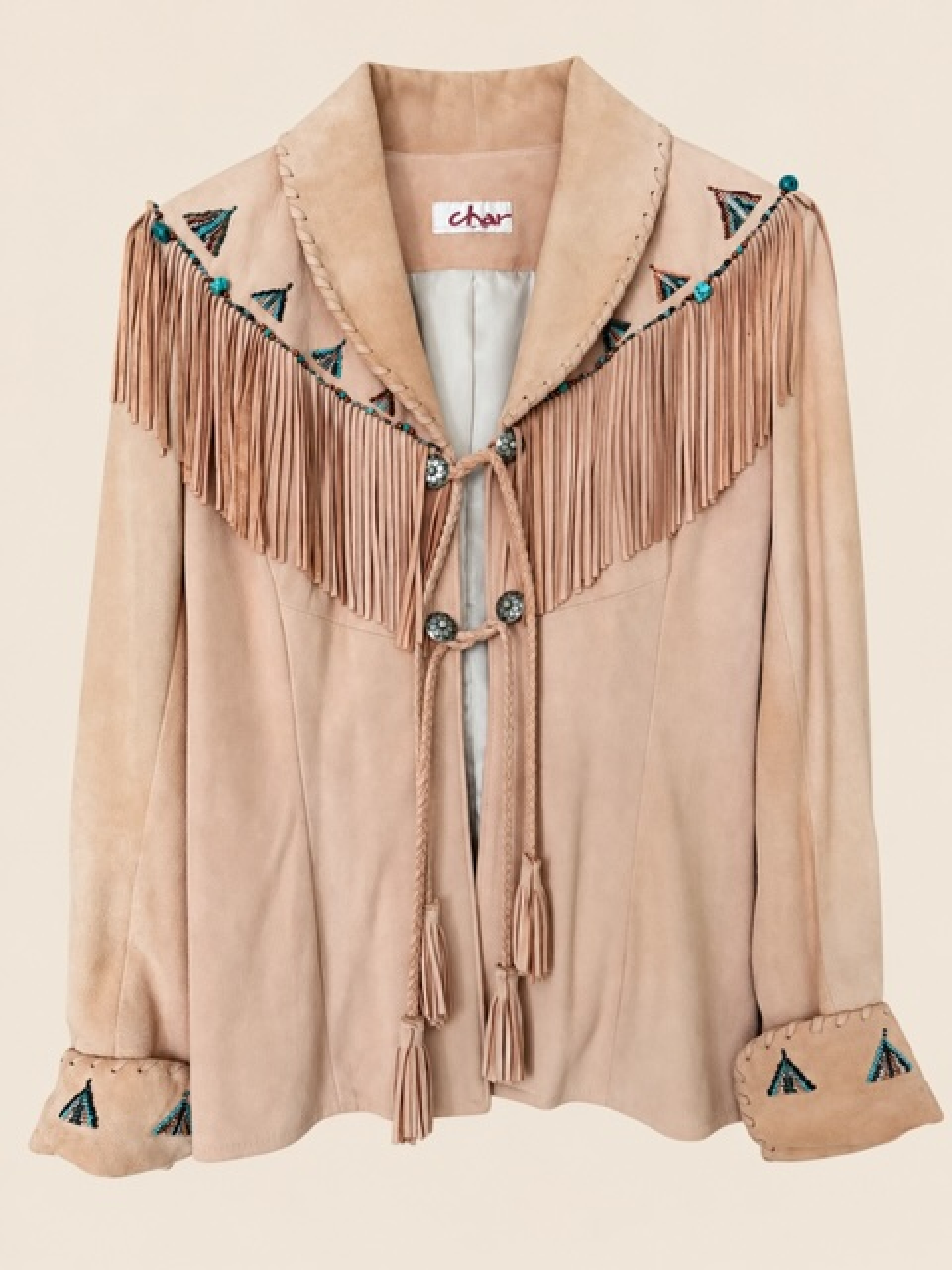 Turquoise and suede collector's jacket