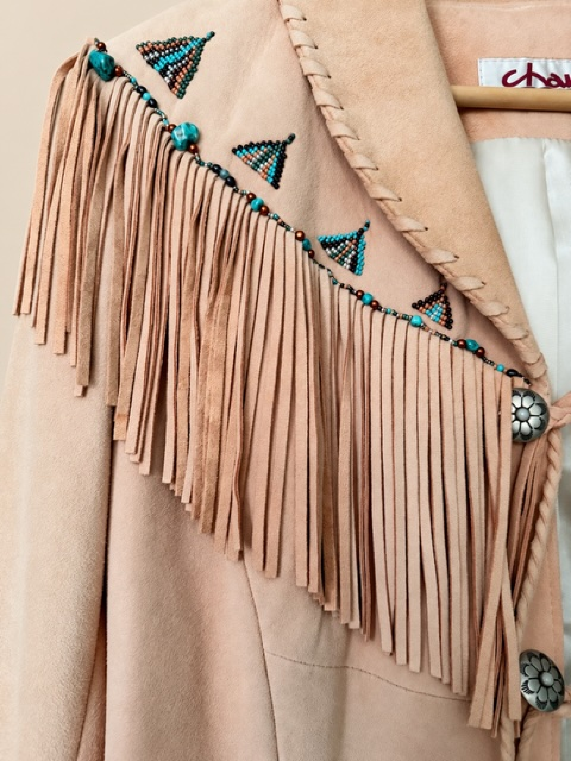 Turquoise and suede collector's jacket