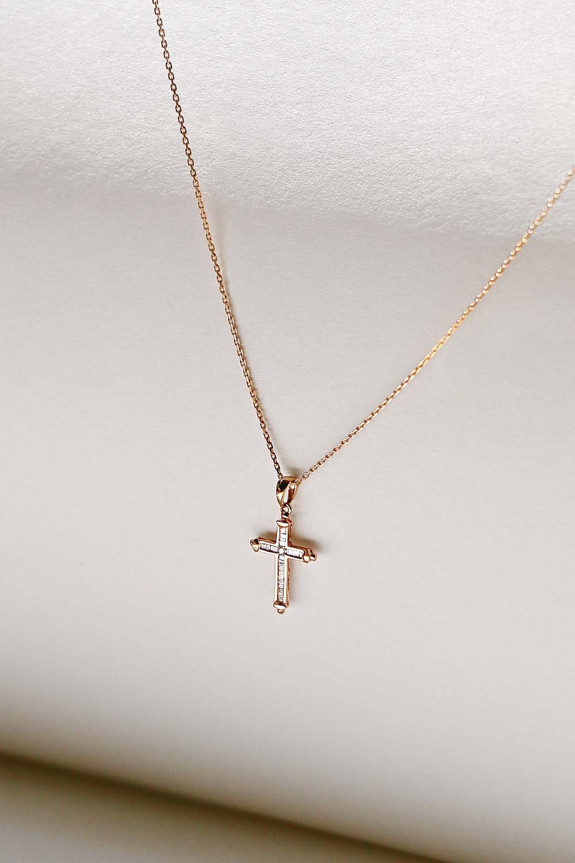 Diamond cross necklace