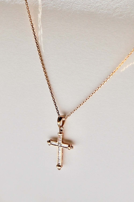 Diamond cross necklace