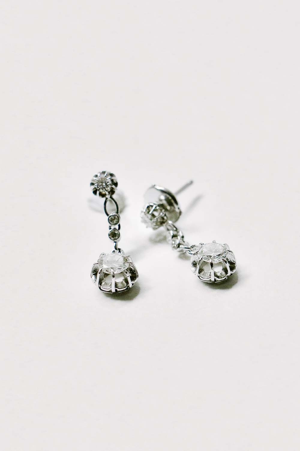 Dormeuses diamants et platine Dormeuses diamants et platine