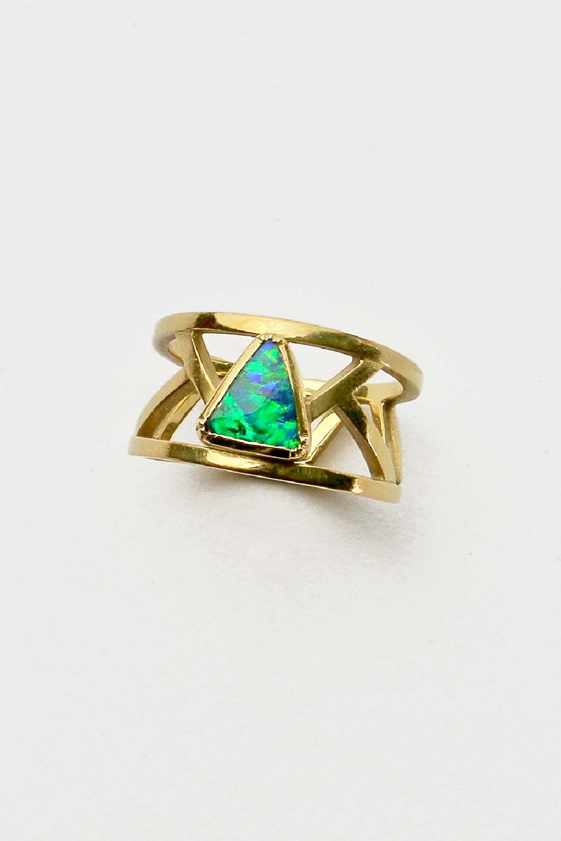 Opal triangle ring by Brooke Gregson