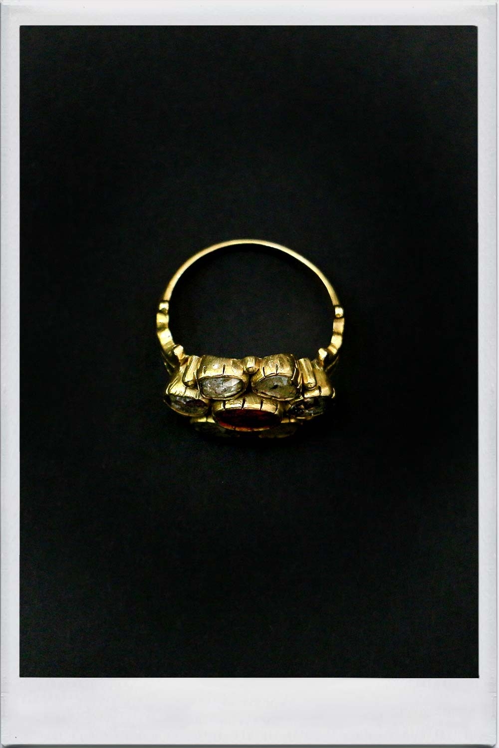 Bague fleur et polki