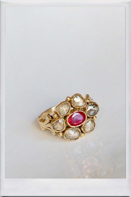 Diamond and ruby ring